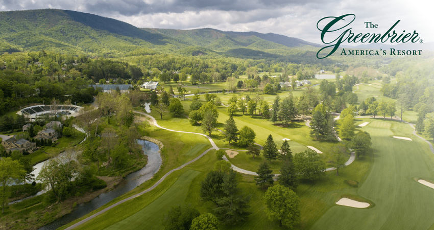 aerial view of a section of a golf course