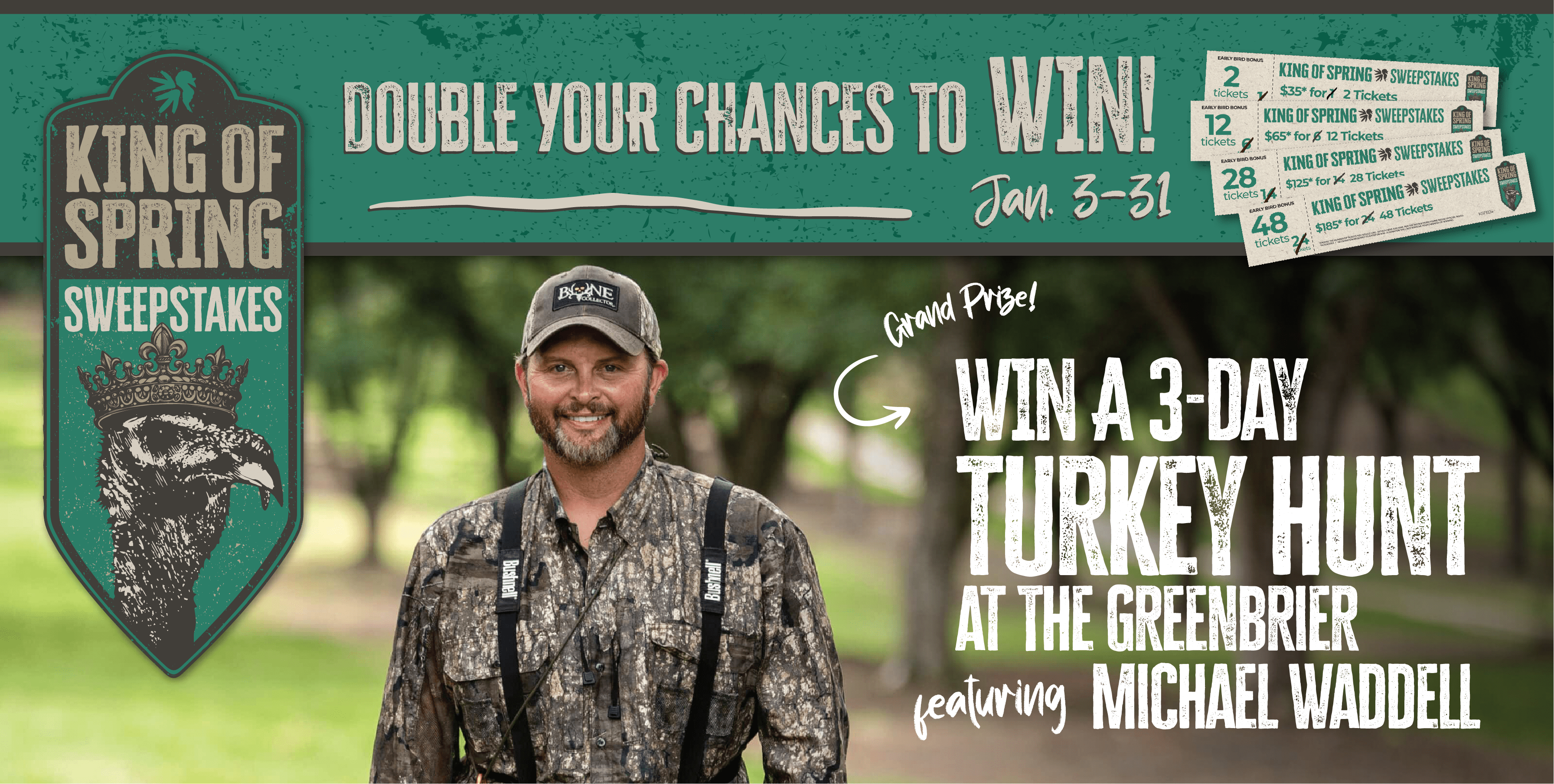 double your chances to win January 3rd through 31st